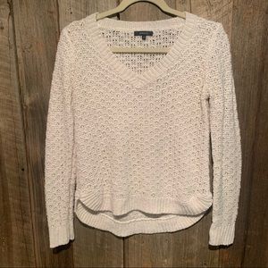 RW&Co Alpaca Blend Womens V Neck Loose Knit Long Sleeve Sweater Size Small